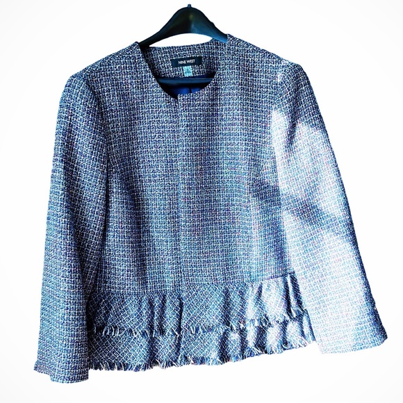 Nine West Metallic Multicolor Jacket With Tiers & Trim, 16 - Picture 8 of 12